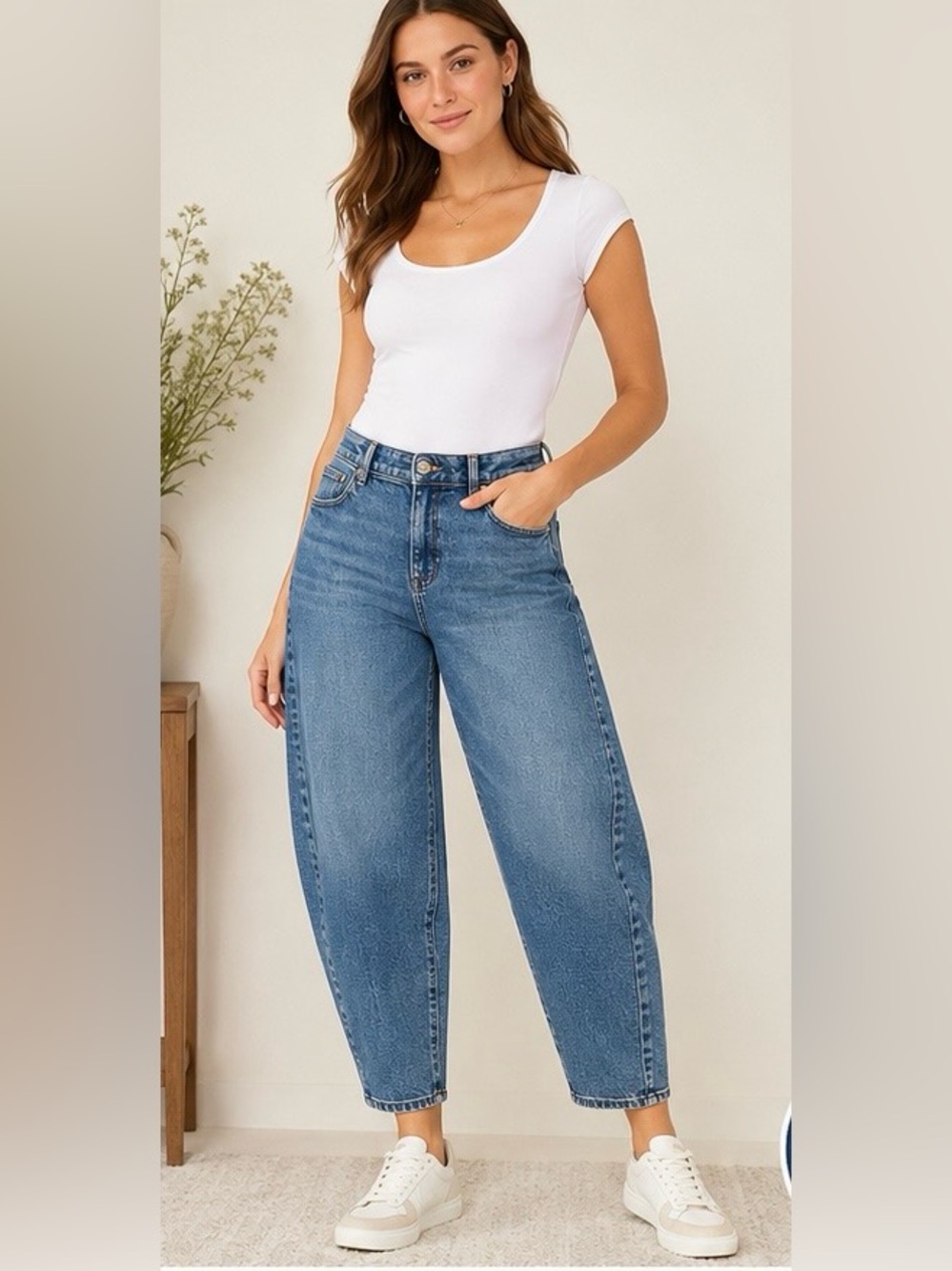 TALBOTS RELAXED BARREL JEANS EMERSON WASH, PETITE 10P